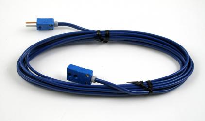 Type-T thermocouple extension cable, 6' long